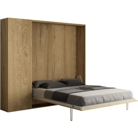 Letto Matrimoniale Kentaro Quercia Natura Con Colonna Sx-dx
