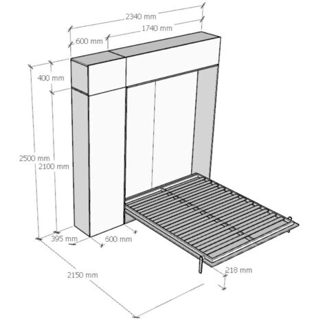 Letto Matrimoniale Kentaro Quercia Natura Con Colonna - Pensile Vasistas - Pensile Sopra Colonna - immagine 4