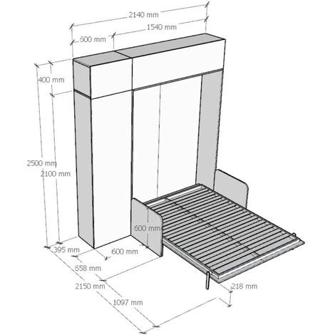Letto 140 Sof� Kentaro Bianco Frassino Con Colonna - Pensile Vasistas - Pensile Sopra Colonna - immagine 5