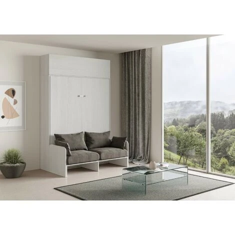 Letto Matrimoniale Sof� Kentaro Bianco Frassino Con Pensile Vasistas