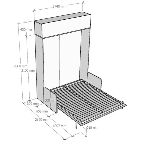 Letto Matrimoniale Sof� Kentaro Bianco Frassino Con Pensile Vasistas - immagine 4