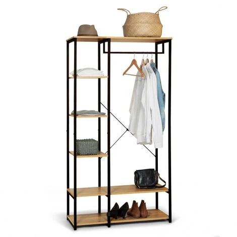 Guardaroba Appendiabiti Con Scaffale DETROIT Design Industriale - immagine 2