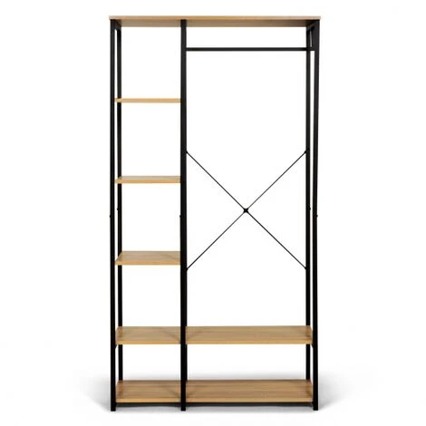 Guardaroba Appendiabiti Con Scaffale DETROIT Design Industriale - immagine 3