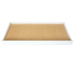 Dmora Cassetto Con Ruote Estraibile Per Letto, In Pino Massello Color Bianco, Cm 199x94x22