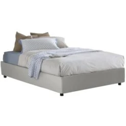 Talamo Italia Letto Matrimoniale Francesca, Letto Contenitore Con Rivestimento In Ecopelle, 100% Made In Italy, Apertura Frontale, Adatto Per Materasso Cm 140x190, Bianco