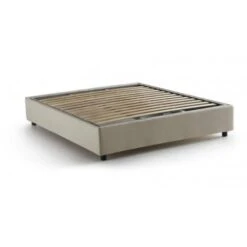 Talamo Italia Letto Matrimoniale Elisa, Letto Contenitore Con Rivestimento In Tessuto, 100% Made In Italy, Apertura Frontale, Adatto Per Materasso Cm 160x190, Beige