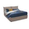 Talamo Italia Letto Matrimoniale Michela, Letto Contenitore Con Rivestimento In Ecopelle, 100% Made In Italy, Apertura Frontale, Con Materasso Cm 140x190 Incluso, Tortora