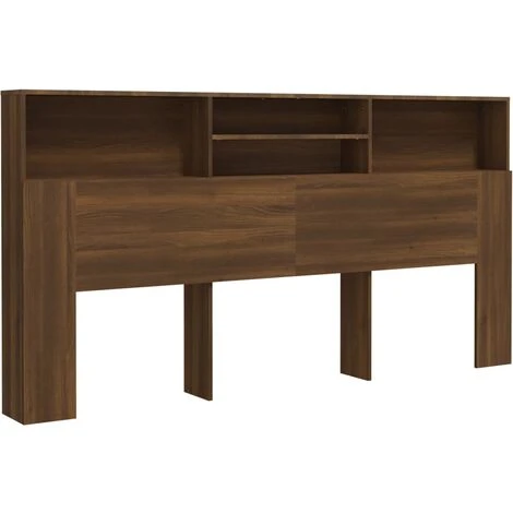 Testiera Con Contenitore Rovere Marrone 200x19x103,5 Cm VidaXL