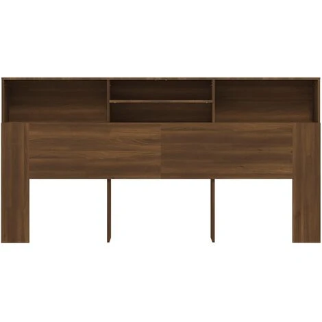 Testiera Con Contenitore Rovere Marrone 200x19x103,5 Cm VidaXL - immagine 4