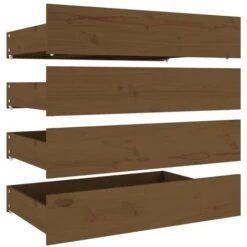 Cassettoni Da Letto 4 Pz In Legno Massello Di Pino Miele VidaXL