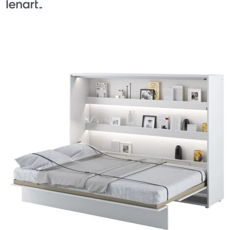 Lenart Letto A Scomparsa BED CONCEPT 04 140x200 Orizzontale Bianco Opaco