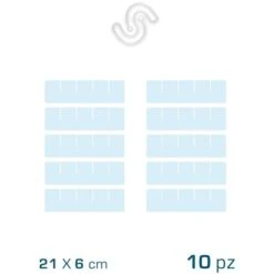DIVISORI PER CASSETTI - Altezza 6cm - PLEXIGLASS Trasparente Lung. 21 Cm - 10 Pz
