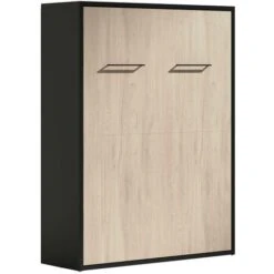 Letto Estraibile Apertura Verticale Manuale 140 X 200 Cm Naturale E Antracite - MALINA