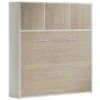 Letto Estraibile Apertura Orizzontale Manuale 140 X 200 Cm Con Vani Portaoggetti Naturale E Bianco - ELIANOR