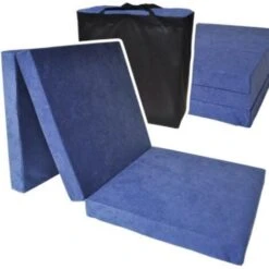 Materasso Ospite - Blu Navy - Materasso Da Campeggio - Materasso Da Viaggio - Materasso Pieghevole - 195 X 70 X 8