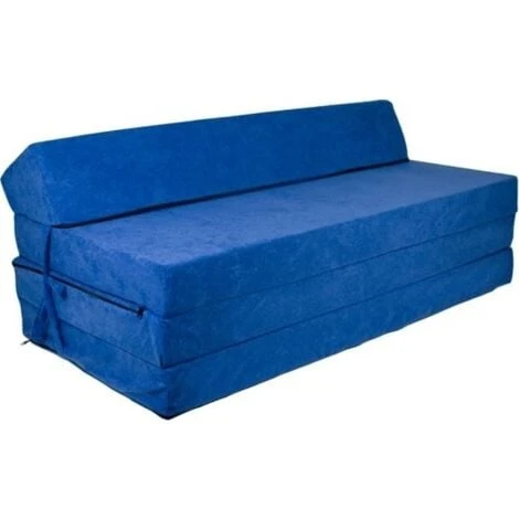 Materasso Pieghevole Con Cuscino - Fodera Lavabile - 200 Cm X 120 Cm X 10 Cm - Blu Scuro