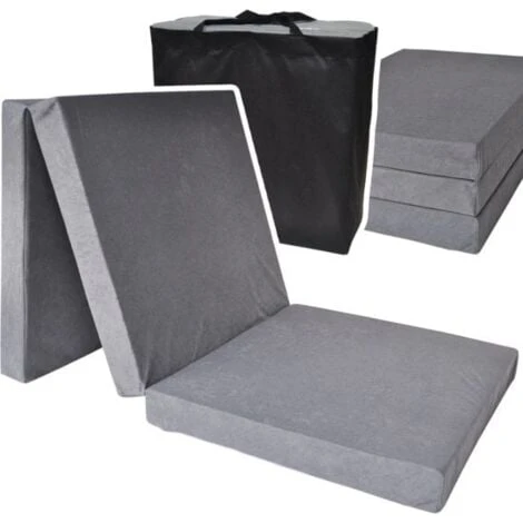 Materasso Ospite Grigio - Materasso Pieghevole - 195x80x10 Cm - Materasso Da Campeggio