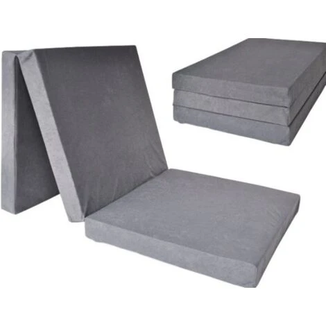 Materasso Ospite Grigio - Materasso Pieghevole - 195x80x10 Cm - Materasso Da Campeggio - immagine 2