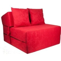Materasso Ospite Rosso - Materasso Da Campeggio - Materasso Da Viaggio - Materasso Pieghevole - 70 X 200 X 15 Con Cuscino