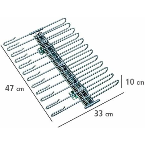 WENKO 5971100 Estraibile Per Armadio Portapantaloni - Per 12 Paio Di Pantaloni, Metallo Cromato, 33 X 10 X 47 Cm, Argento Lucido - immagine 5