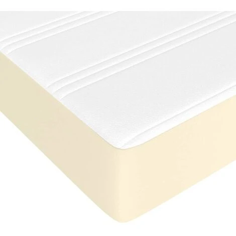 Materasso A Molle Crema 100x200x20 Cm In Similpelle VidaXL - immagine 5