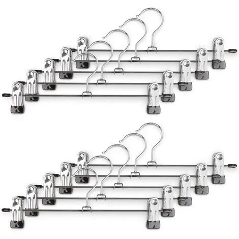 100 Pezzi Stendino Appendiabiti Immersi Nel Metallo Grucce Antiscivolo Per Pantaloni In Metallo Grucce Per Gonna 30x1x9cm