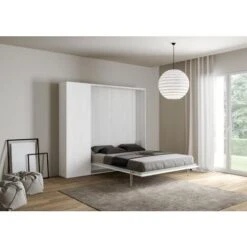 Letto A Scomparsa Matrimoniale 160 Cm Con Colonna Bianco KENTARO