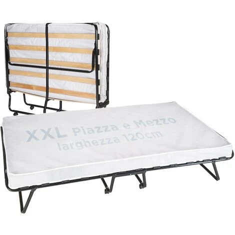 Letto Brandina Pieghevole A Doghe Con Materasso 80x200 Singola - immagine 3