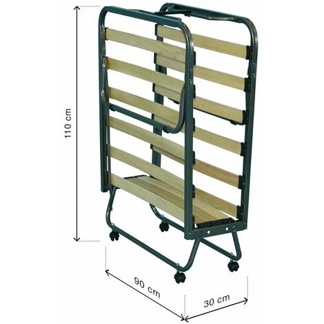 Letto Brandina Pieghevole A Doghe Con Materasso 80x200 Singola - immagine 4