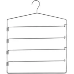 5 Appendini Per Pantaloni In Metallo - Appendino In Metallo Pvc 5 Pantaloni, Metallo E Pvc, Dimensioni L. 37 X H. 44,5 Cm - 5 Five Simply Smart