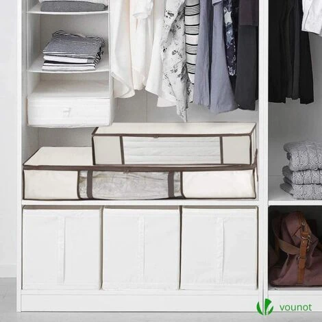 VOUNOT 2 Pezzi Contenitori Sottoletto, Borsa Di Immagazzinaggio Con Sacchetti Sottovuoto Salvaspazio Riutilizzabili, Per Vestiti, Lenzuola, Piumoni, Cuscini, Coperte - immagine 5