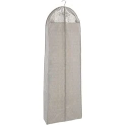 WENKO Sacco Portabiti Balance 180 X 60 Cm - Custodia Per Indumenti, Protezione Sicura, Custodia Per Completi Uomo E Abiti, Polipropilene, 60 X 180 Cm, Tortora