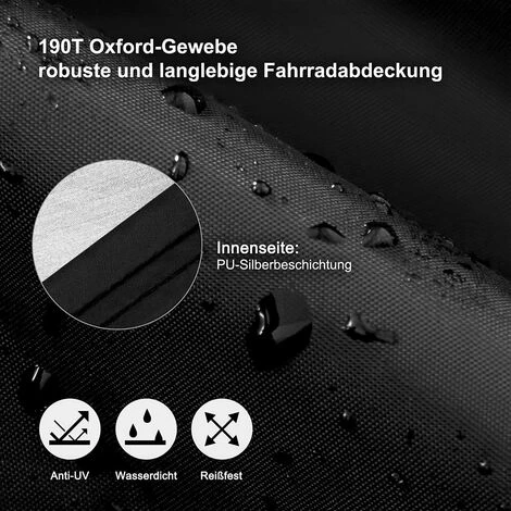 WOLTU TELO COPRIBICI IMPERMEABILE COPRI BICI OXFORD ANTI GHIACCIO 200X110X70 Cm - immagine 4