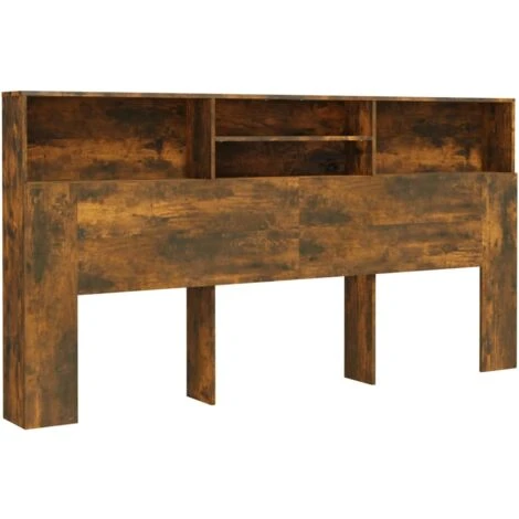 Testiera Con Contenitore Elegant - Rovere Fumo 200x19x103,5 Cm - immagine 2