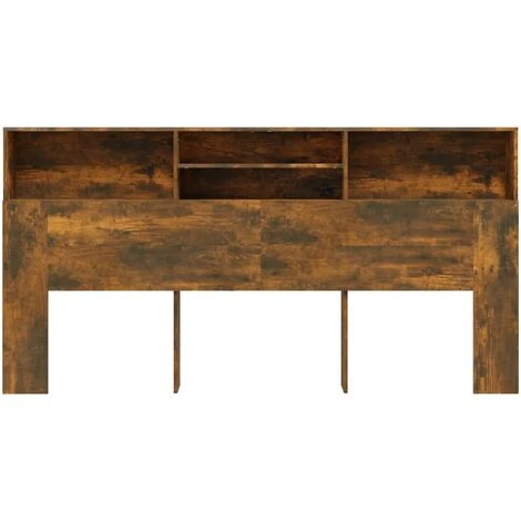 Testiera Con Contenitore Elegant - Rovere Fumo 200x19x103,5 Cm - immagine 3