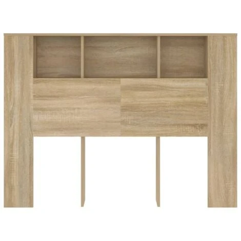 Testiera Con Scomparti Elegant - Rovere Sonoma 140x18,5x104,5 Cm - immagine 3