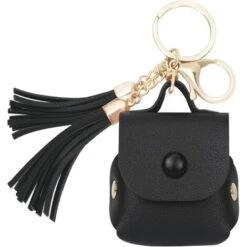 LangRay Simpolor Custodia Per Airpods 1 E Airpods 2, Custodia Per Airpods In Pelle PU Premium Con Nappe E Fibbie In Metallo, Custodia Per Airpod Con Ricarica Wireless Nera