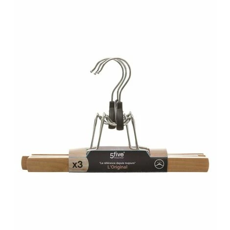 Grucce 5five Pantaloni Naturale Legno 3 Unità (25 X 16,3 Cm) - immagine 2