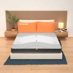 Materasso Molle Insacchettate E Memory Una Piazza E Mezza 120x190, Alto 25 Cm - Rivestimento Carbon. Zefiro