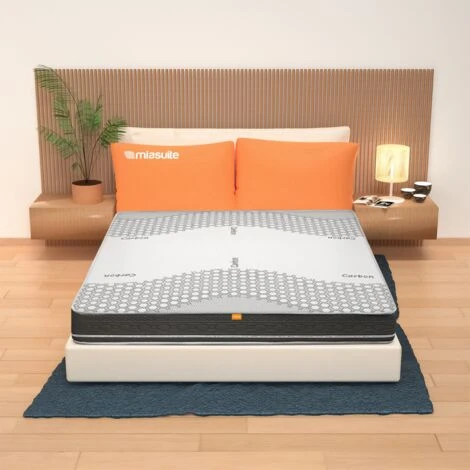 Materasso Molle Insacchettate E Memory Una Piazza E Mezza 120x190, Alto 25 Cm - Rivestimento Carbon. Zefiro