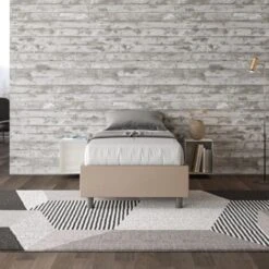 Letto Azelia Sommier L.80 P.200 Senza Rete Tortora