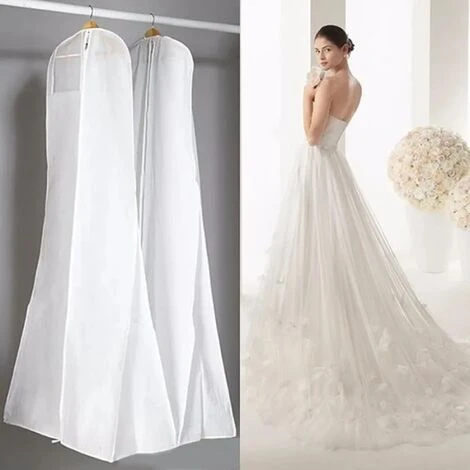 None Abito Da Sposa Bianco Spolverini Abito Da Sposa Abito Da Sera Copertura Antipolvere Traspirante 160/180cm