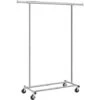 Songmics Stand Appendiabiti Portabiti Metallico Cromato Carico Massimo 90 Kg Con Rotelle Qualità Industriale Lunghezza 92-132 Cm