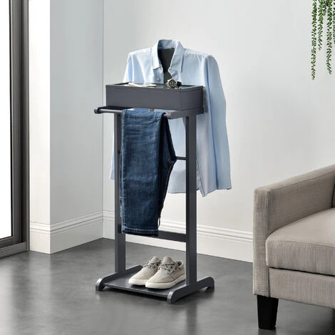 Nova Servomuto Da Camera Design Elegante Con Barra E Ripiano Disponibili Vari Colori Dimensioni : Grigio