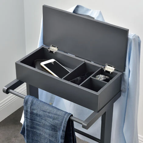 Nova Servomuto Da Camera Design Elegante Con Barra E Ripiano Disponibili Vari Colori Dimensioni : Grigio - immagine 3