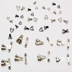 Trade Shop - Set 24 Paia Uncinelli Gancetti Acciaio Nero Per Sarta Pantaloni Jeans Reggiseno