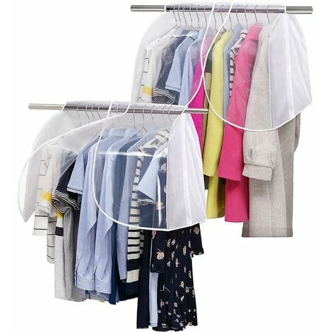 Copertura Per Armadio Pensile Per Coperture Antipolvere Per Proteggere I Vestiti Per Vestiti, Cappotti, Abiti, Vestiti, Set Di 2, Bianco