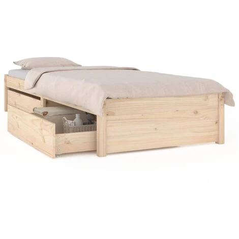 Nova Letto Design Moderno Con 2 Cassetti In Vari Colori 75x190 Cm Colore : Marrone Chiaro - immagine 2