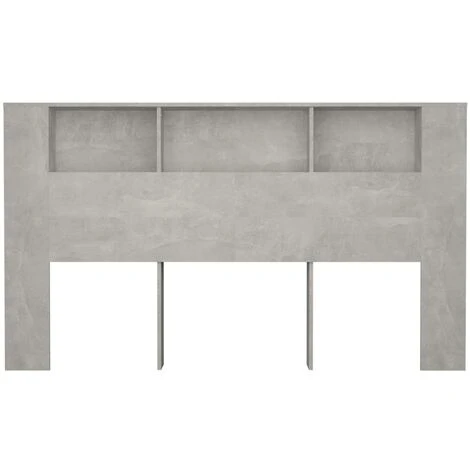 Nova Testiera Con 3 Scomparti Contenitori Design Elegante 180x19x105cm Vari Colori Colore : Cemento - immagine 4