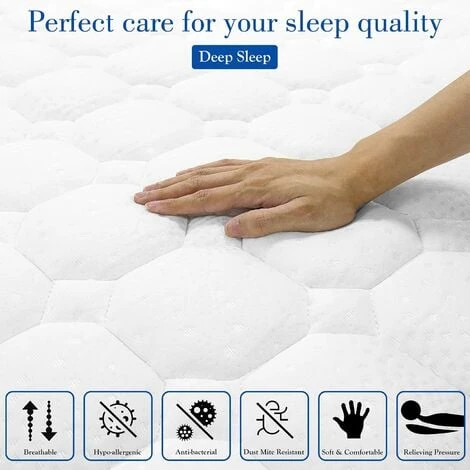 Wowttrelax Materassi 90x200, Materasso A Molle Insacchettate Individuali Schiuma Traspirante E Memory Foam - Materasso Ortopedico A 9 Zone - immagine 4